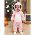 thumbnail image 3 of RUINIXCW Toddler Baby Halloween Animal Costume Infant Dinosaur Shark Bunny Costume Baby Girl Boy Halloween Outfit Fall Winter Romper Warm Plush Long Sleeve Zipper Hood Jumpsuit with Tail, 3 of 9