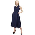 thumbnail image 2 of Phagun Robe Tunique Midi Sans Manches en Coton Bleu Uni Décontractée pour Femmes-24, 2 of 7