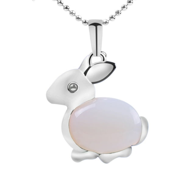 Beads Rabbit Animal Necklaces & Pendants Chakra Reiki Pink Purple Crystal