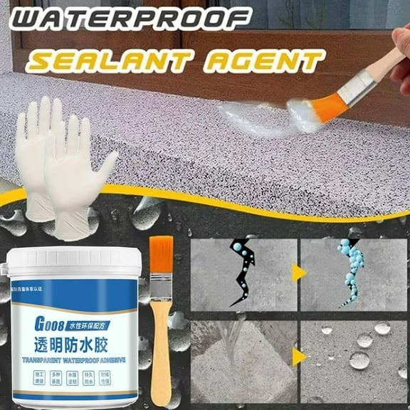 Transparent Waterproof Sealant under $5! CQCYD Transparent Waterproof Coating 350ml, Acrylic Leak Proof Sealant for Bathroom Kitchen, Tile Grout Waterproofing Paint, No Demolition Repair Material