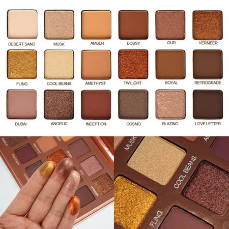 18 Color Matte Shimmer popular EyeShadow Palette Nature Nude Earth Tone For Wet&Dry (Best Earth Tone Eyeshadow Palette)