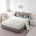 thumbnail image 3 of jejeloiu Pet Animal Kittens 7-Piece Twin Bedding Sets Kids,Cute Cat Print Bedding Comforter Set,Reversible, 3 of 7