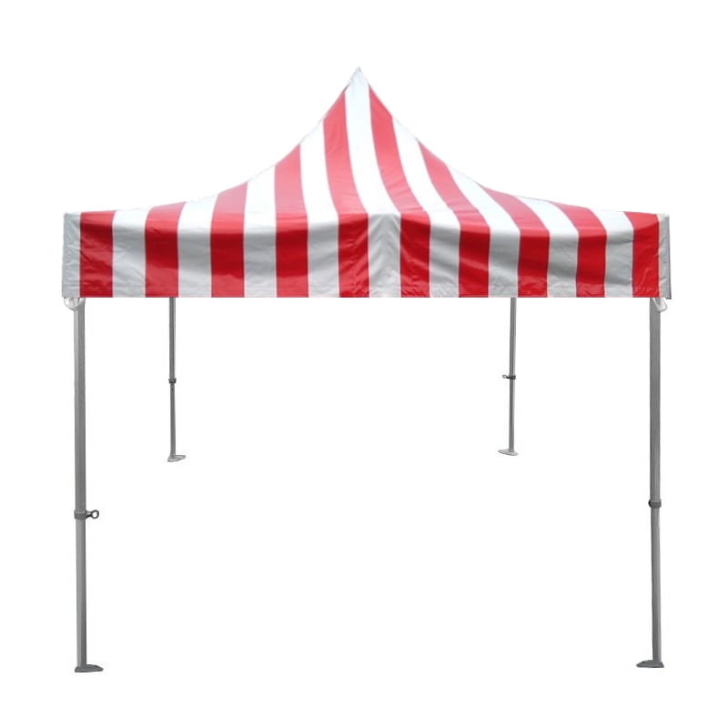 Instant Beach Outdoor Canopy Pop Up Tent, 10x10 Red and White Striped Party Tents Direct