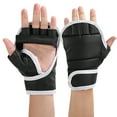 thumbnail image 2 of ievspot 1 Pair Half Finger Boxing Gloves Adjustable Fighting Punching Gloves Shock Absorbing Hand Wrist Kickboxing Gloves, 2 of 8