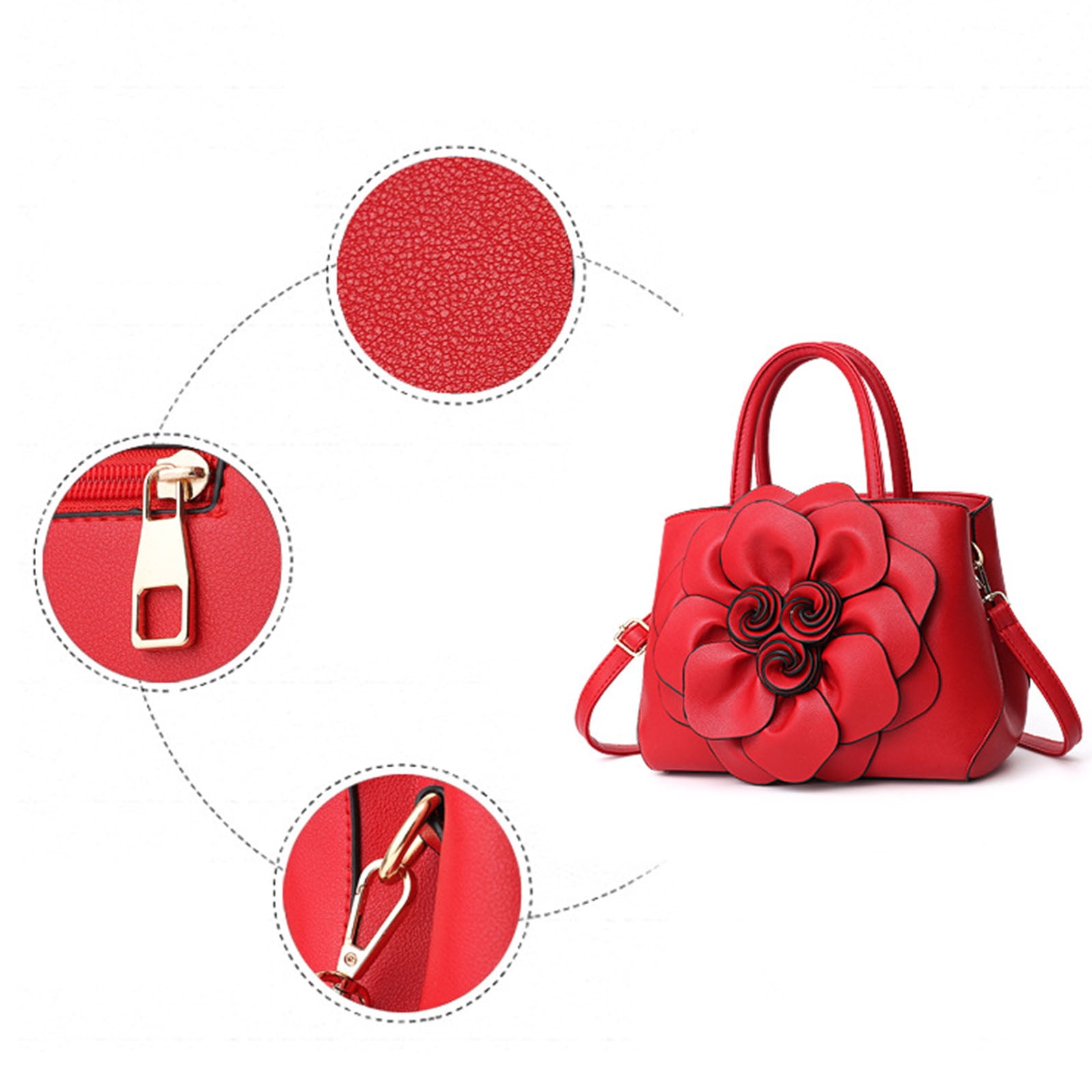 Stylago Purses and Handbags for Women Top Handle Satchel Leather Floral Shoulder Crossbody Bags Ladies Evening Party Tote Brown
