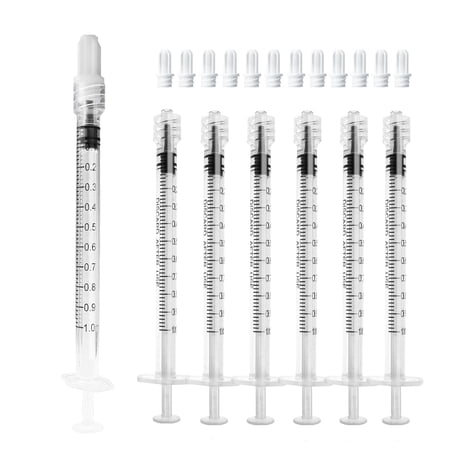 1mL Luer Lock Syringe (No Needle) - Sterile, Individually Wrapped - Pack of 30, Accurate Liquid Measurement, Leak-Proof Design