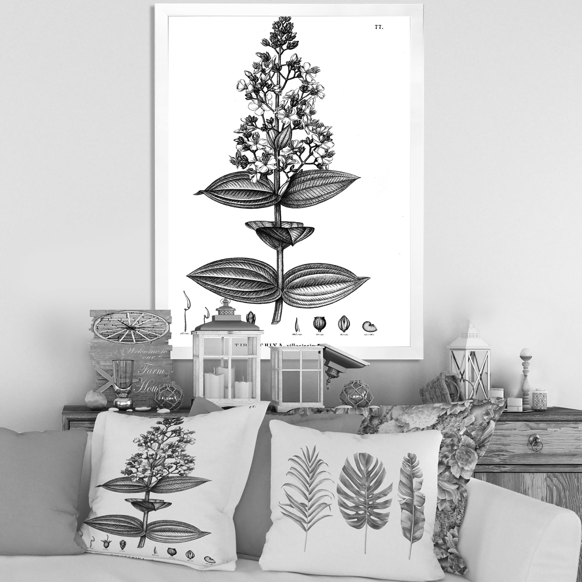 Designart 'Ancient American Flora VI' Traditional Framed Art Print
