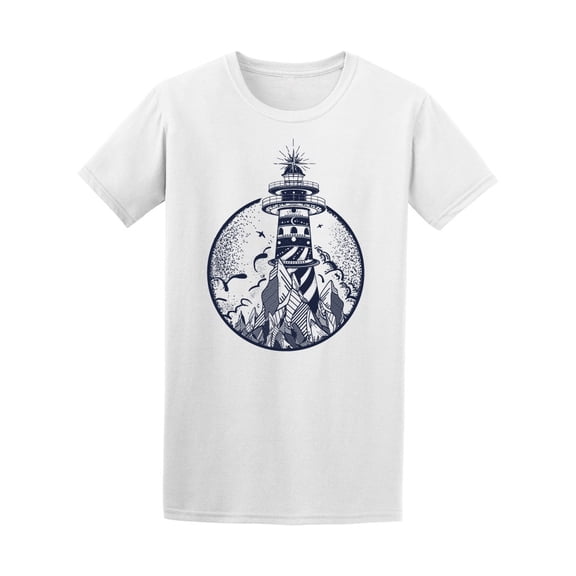 Lighthouse And Panoramic View T-Shirt Men -Image by Shutterstock, Male x-Large