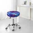 thumbnail image 7 of Honeii Swirl Print Blue Purple Pattern Bar Stool Covers-Round Stools Seat Covers, Washable Stool Cushion Slipcover Elastic Bar Chair Covers-14 inch, 7 of 7