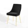 thumbnail image 3 of Side Dining Chair, Set of 2, Velvet, Metal Steel, Gold Black, Modern Contemporary Urban Design, Kitchen Room Cafe Bistro Restaurant Hospitality, 3 of 10