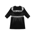 thumbnail image 4 of TTAO Boys Boxing Robe Long Sleeve Metallic Hooded Boxer Cloak with Belt Set Boxing Match Clothes Black&Silver 12, 4 of 5