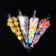 thumbnail image 5 of 100 bolsas de cono transparentes medianas, bolsas para violonchelo, bolsas transparentes dulces con 100 piezas de bridas, 11,8 por 6,3 pulgadas (bridas plateadas), 5 of 5