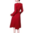 thumbnail image 2 of BURRYCO womens  Red Solid Midi Dress, 8, Red, 2 of 3