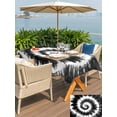 thumbnail image 5 of Rectangle Outdoor Tablecloth With Umbrella Hole And Zipper– Abstract Explosion Tie Dye Waterproof Patio Table Cover for Party, Picnic, Backyard, 52"x70" , Black White, 5 of 8