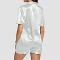thumbnail image 7 of Pajama Set, Comdrip Womens Pajamas Set Button Down 2 Piece Satin Shorts Set Ruffle Notch Collar Sleepwear Womens Pajamas D 2XL, 7 of 7