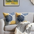 thumbnail image 3 of Navy Blue Yellow Pillow Covers 20x20 Set of 2 Grey Gray Dahlia Flower Outdoor Decorative Throw Pillows Modern Geometry Art Farmhouse Pillowcases Linen Cushion Case Decor for Home Sofa Couch Bed, 3 of 6