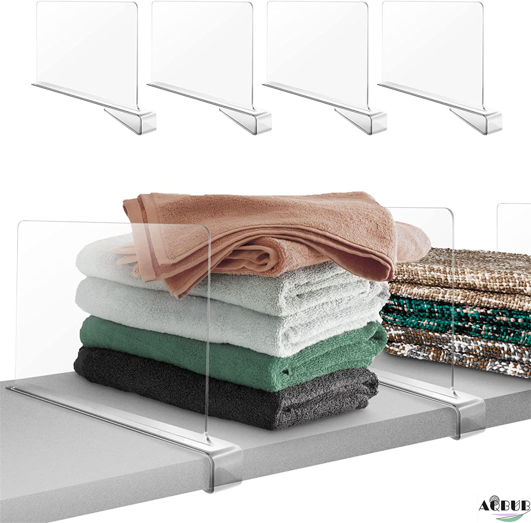 Acrylic Shelf Dividers for Closet Organization 4PCS，Clear Shelf Divider