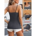 thumbnail image 3 of ANFERRY Womens Cotton Camisoles with Shelf Bra Solid Basic Spaghetti Straps Tank Tops Camis Pack of 2, 3 of 12