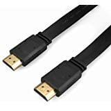 HDMI Cables, HDMI 1.4 Version Flat Cable for Samsung SONY Smart LED HDTV, APPLE TV , Blu-Ray DVD, PS2/3 and More (0.5 m,