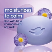 Dove Beauty Bar Soap For Relaxed Skin, Anti-Stress Blue Chamomile & Oat Milk, Calms dry Skin, 3.75 oz 4 Count