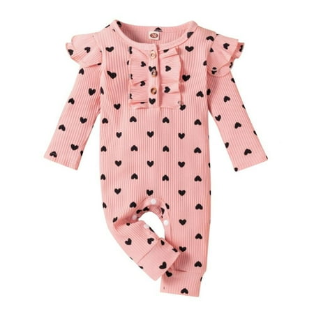 

Baby Girl Pit Stripes Printed Jumpsuit Cotton Newborn Outfit Crawling Clothes