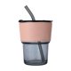 thumbnail image 2 of Vaso de vidrio transparente con pajilla 420 ml | Taza de agua para oficina con tapa, pajilla reutilizable y funda aislante | Resistente al calor, portátil, diseño moderno para bebidas calientes o, 2 of 6