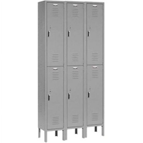 12 x 12 x 36 in. 6 Door & Double Tier Paramount Locker - Gray