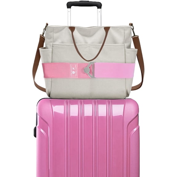 2-in-1 Travel Belt for Luggage, Luggage Straps for Add a Bag Adjustable Suitcase Straps with Alloy Buckle Elastic Bungees Belt Hands-Free for Airport, Personalized Travel Accessories ()