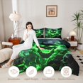 thumbnail image 3 of Castle Fairy Spooky Skull Octopus Twin Comforter Sets 2pcs,Gothic Flame Tentacle Scene Bedding Set,Lime Black,1 Comforter and 1 Pillowcase,Black Reversible, 3 of 6