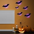 thumbnail image 4 of 4 PCS 3D Bat Design LED Decor Wall Sticker - Halloween Lighted Stickers Decor Light - Hanging Luminous Glow Clings for Home Bar Party Decorations, 4 of 8