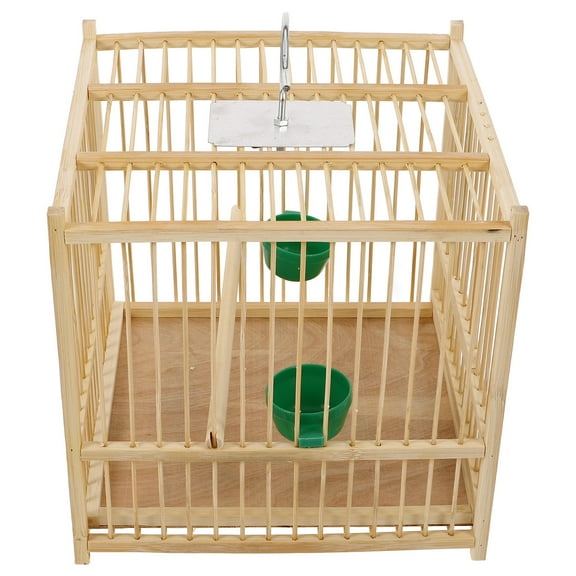 Worgeous 1 set of Bird Keeping Cage Bamboo Parrot Cage with Hanging Hook Outdoor Indoor Birdcage