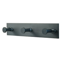 Heavy-Duty 3-Hook Wall Mount, Anodized Black, Drill-Required Installation, 5kg Capacity per Hook