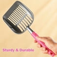 thumbnail image 2 of Sturdy Stainless Steel Cat Litter Scoop with Reinforced Comfort Handle, Heavy Duty Scoop with Double Mesh Design, Pink, 2 of 9