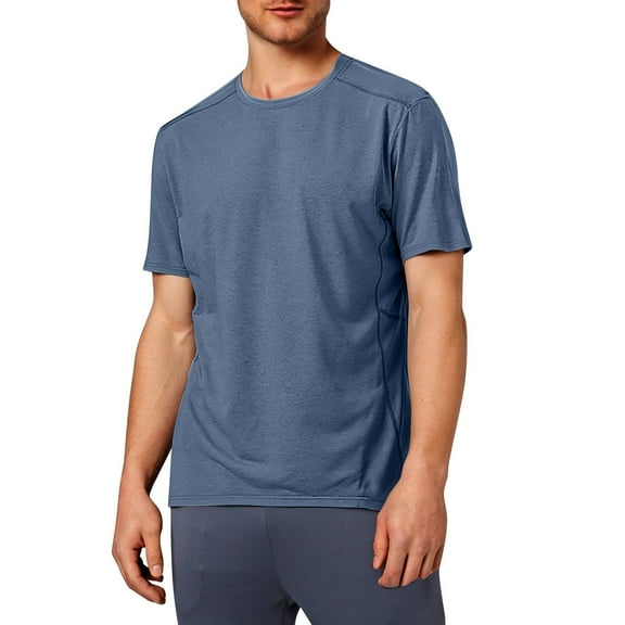 Mens Big and Tall T Shirts Cotton Short Sleeve Quick Dry Solid Color Business Casual Wear Casual Stylish Casual Outdoor Basic Tee Tops,Dark Blue,L