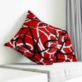 thumbnail image 3 of Red Geometric Pillow Covers 18x18 Inch Decorative Throw Pillow Cover, Modern Abstract Black White Striped Lines Sofa Pillowcases Accent Cushion Case Home Decor Bedroom Living Room, 3 of 6