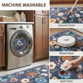 thumbnail image 4 of KoshiMe 8'x10' Floral Area Rug, Machine Washable Non-Slip Soft Low Pile Stain-Resistant Boho Flower Indoor Rug for Living Room Bedroom Dining Room, Gray Blue, 4 of 9