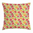 thumbnail image 1 of Rose Throw Pillow Cushion Cover, Abstract Flowers with Lively Colored Petals and Green Leaves Botanical Summer Garden, Decorative Square Accent Pillow Case, 20 X 20 Inches, Multicolor, by Ambesonne, 1 of 2