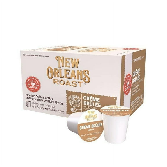 New Orleans Roast Creme Brulee Single Serve Coffee - Rich Caramel & Smooth Vanilla - 12 Count (Pack of 1)