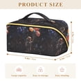 thumbnail image 4 of FORMRS Makeup Bag Travel Cosmetic Organizer for Women Fold Flat Zipper Pouch with Handle, Black Watercolor Space, 4 of 8