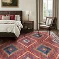 thumbnail image 2 of KoshiMe 8'x10' Area Rugs for Living Room, Machine Washable Rugs Non-Slip, Low Pile Soft Print Pattern Western Rug for Bedroom, Dining Room, Office, Red, 2 of 9