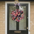 thumbnail image 4 of Nkmbld Patriotic Wreath for Front Door, Independence Day White Blue Red Garland for Memorial Day Veterans Day Front Door Decoration Hanging Ornaments, 4 of 8