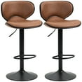 thumbnail image 1 of HOMCOM Tabouret de Bar Vintage Ensemble de 2 Chaises en Leathaire à Hauteur Réglable, 1 of 10