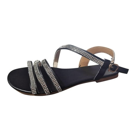 

OAVQHLG3B Dress Sandals for Women Clearance Summer Ladies Shoes Flat Bottom Roman Casual Women s Flat Beach Sandals