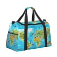 thumbnail image 2 of Easygdp World Map With Animals Landmarks Bolsa de Gimnasio, Bolsa de Viaje Duffel, Bolsa de Fin de Semana con Compartimentos, Bolsa de Mano para Noche, 2 of 7