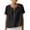 Z146 Black-Linen Tops for Women, variant on Linen Shirts for Women Split Neck Short Sleeve Summer Tops Pleated Lightweight Casual Work Blouses 2026 L