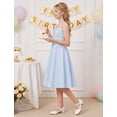 thumbnail image 6 of IDOPIP Tween Girls Long Corset Dress for Middle School Dance Party Summer Vacation Sundresses Holiday Junior Dresses Teen Smocked Homecoming Prom Dress 9-10 Years Blue, 6 of 7