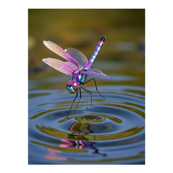 Diamond Art Kit for Adults, Colorful Dragonfly Water Ripple Diamond Painting for Adults Beginners, 5D DIY Diamond Art Painting Kits, Colorful Diamond Painting Craft for Home Decor 12x16