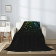 thumbnail image 2 of Fuzoiu Night Rainbow Sparkles Print Flannel Throw Blanket,Light Weight Warm Decorative,Throw Blanket Cover for Sofa, Couch, Bedroom,Travel-60"x50", 2 of 6