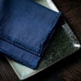 thumbnail image 3 of Fringed Linen Napkins Set of 4 | 20x20 Raw Edge Cloth Napkins for Wedding Decor, Rustic Tablescape & Coastal Dining | Stonewashed Softness (Navy), 3 of 7