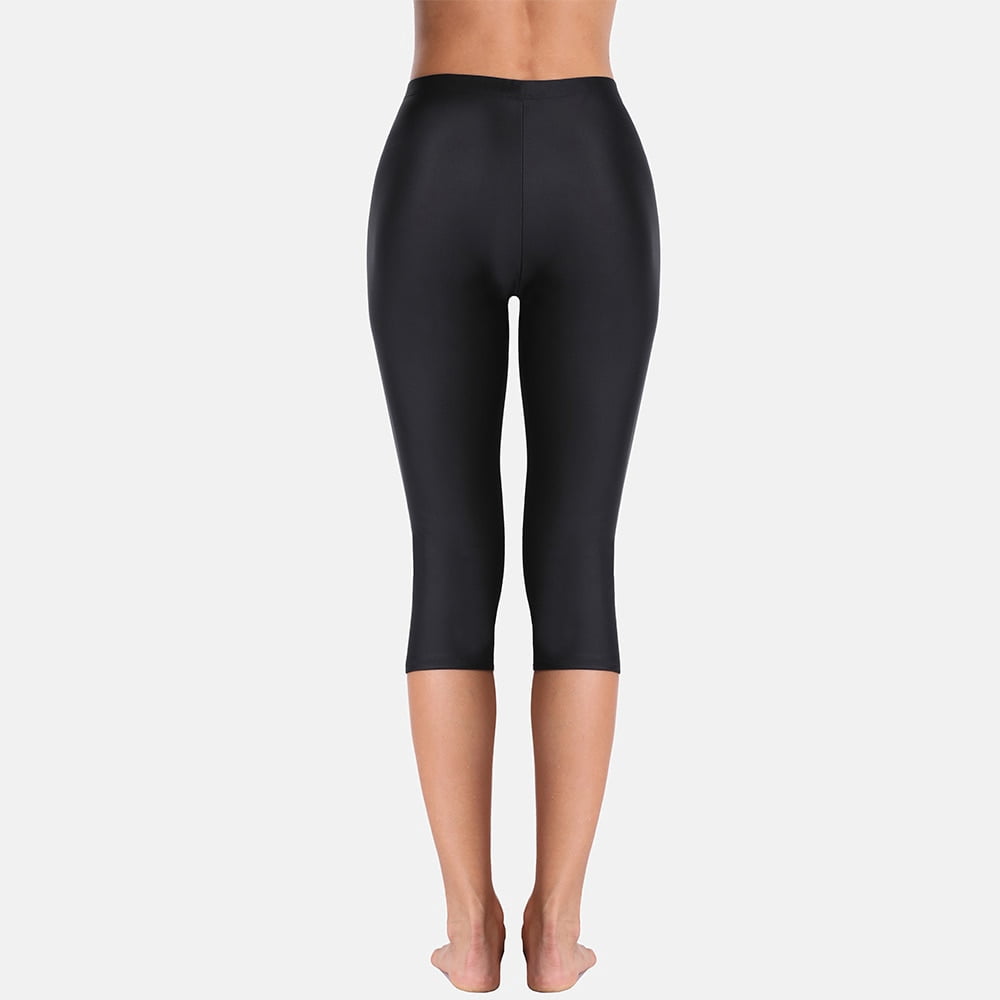 Alove Swim Pants for Women High Waisted Swimming Leggings Stretch Swim Capris Sporty Long Swim Board Shorts